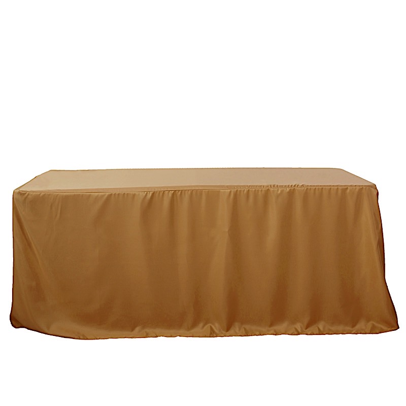 8 feet Fitted Polyester Tablecloths Wedding Party Catering Table Linens Home - 第 45/98 張圖片