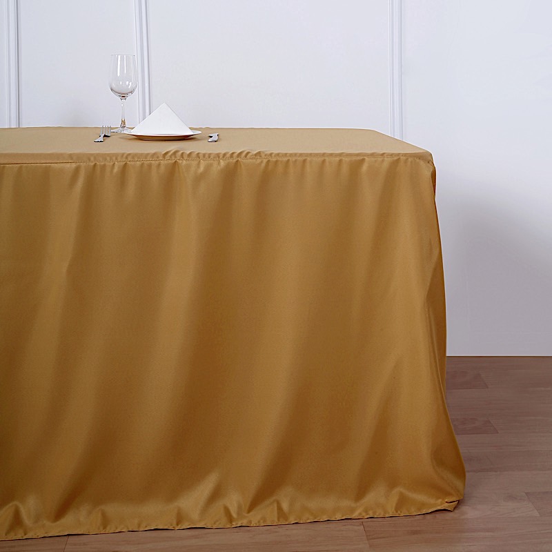 8 feet Fitted Polyester Tablecloths Wedding Party Catering Table Linens Home - 第 46/98 張圖片