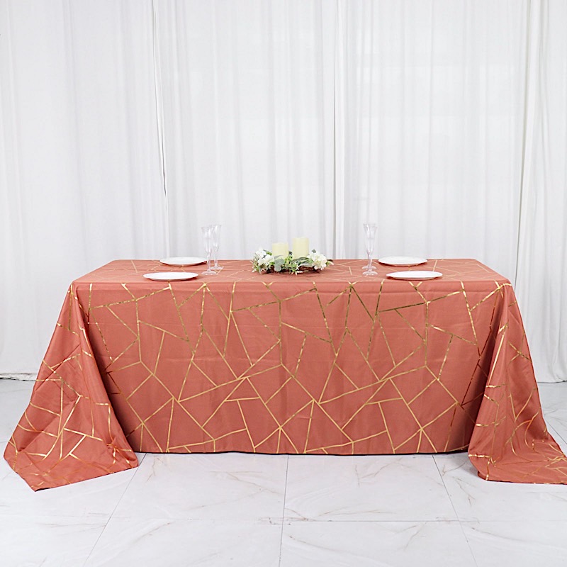 90"x132" Geometric Design Polyester Rectangle TABLECLOTH Party Event Decorations - Picture 59 of 74