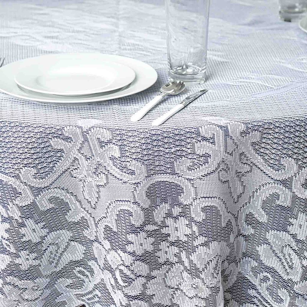 LACE ROUND TABLECLOTH 70" Floral Polyester Catering Home Party Dinner