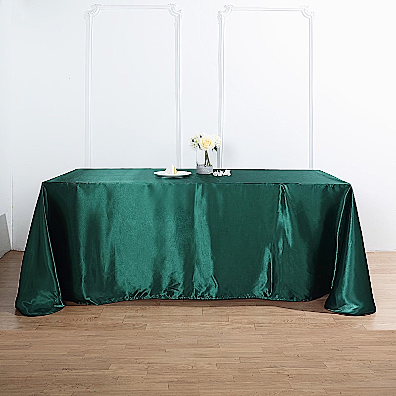 90x132-Inch RECTANGULAR SATIN TABLECLOTH Dinner Wedding Party Linens Decorations - Picture 101 of 218