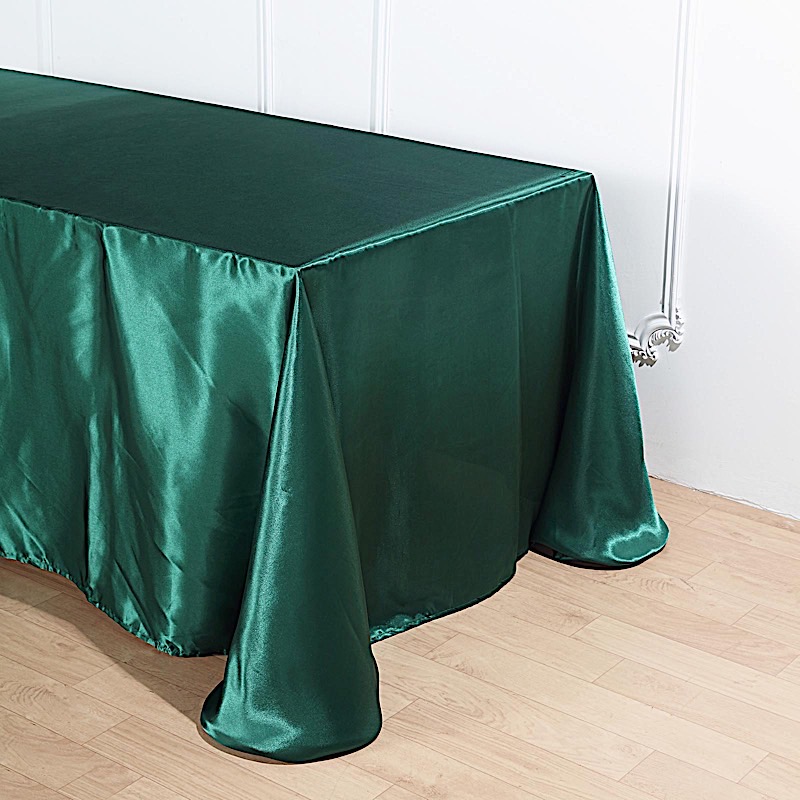 90x132-Inch RECTANGULAR SATIN TABLECLOTH Dinner Wedding Party Linens Decorations - Picture 103 of 218