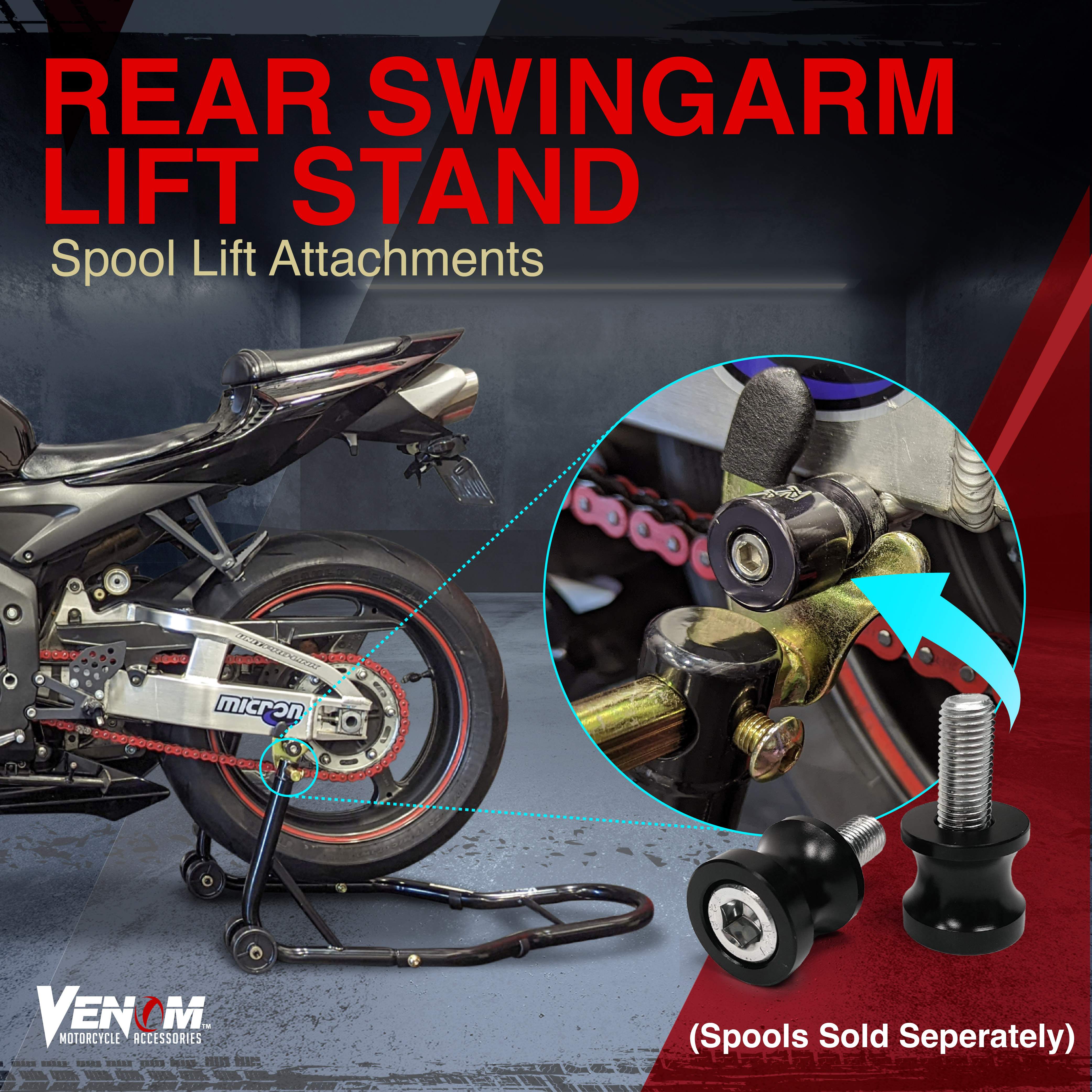 エポルタ Motorcycle Rear Spool Wheel Lift Stand For Kawasaki Ninja ZX