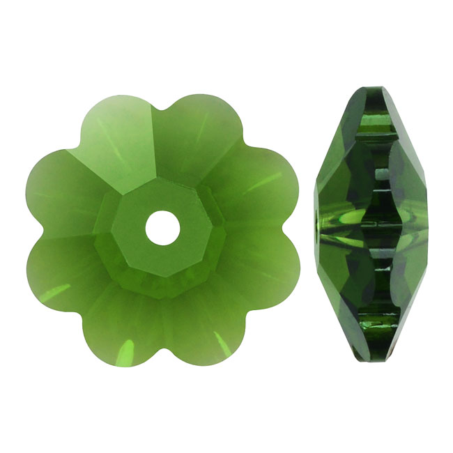 Swarovski Crystal, 3700 Flower Margarita Beads Fern Green
