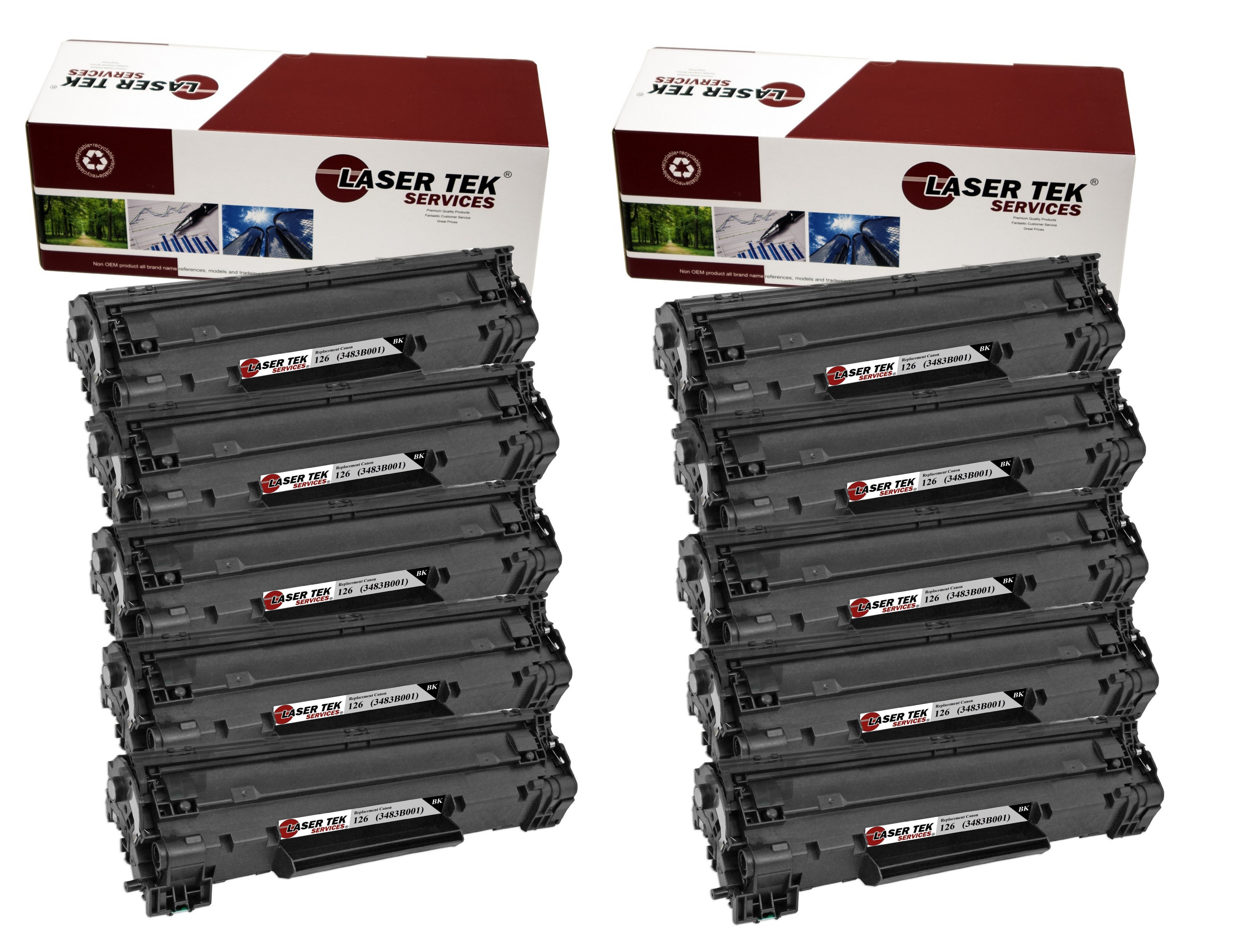 10 Multi-Pack 3483B001 Black Toner For Canon 126 ImageClass LBP6200d LBP6230dw