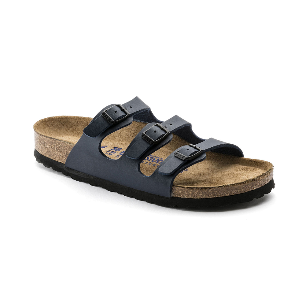 Birkenstock Women's Florida Fresh SF Slide Sandal - Blue | Discount Birkenstock Ladies Sandals & More - Shoolu.com