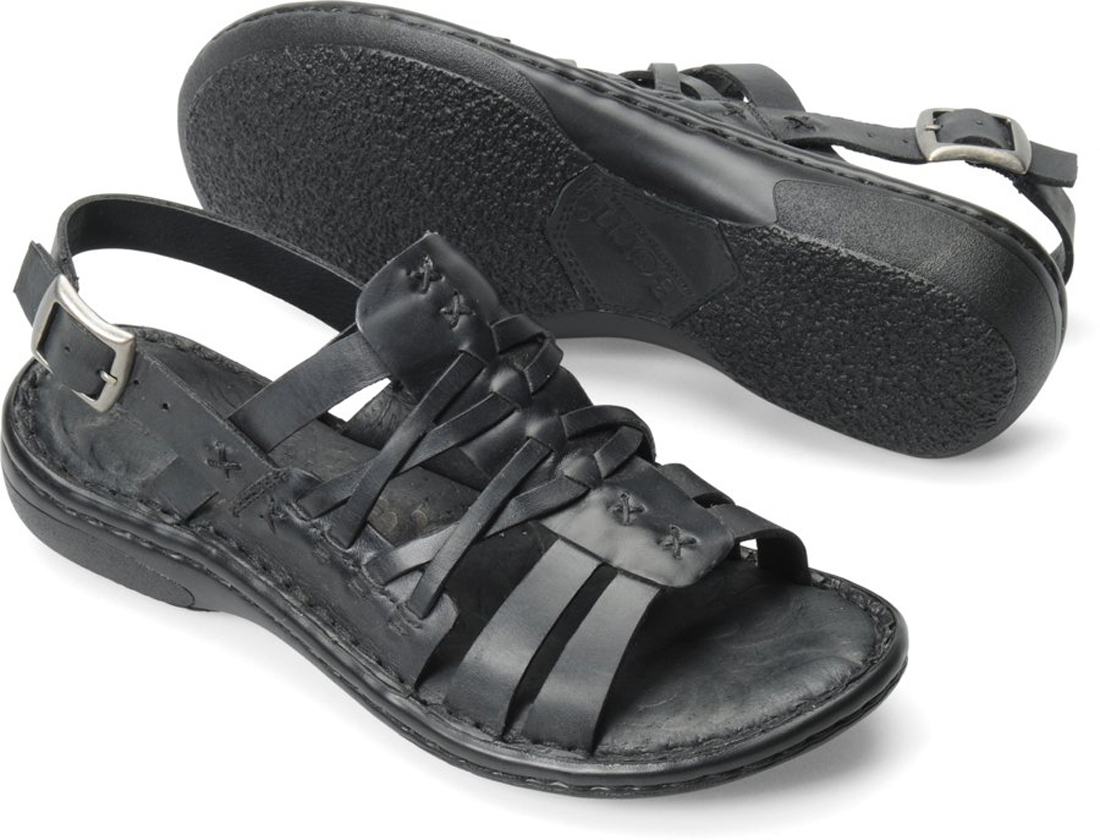 New Born Women's Morocco Strappy Sandal Black Leather 6 887316245840 | eBay
