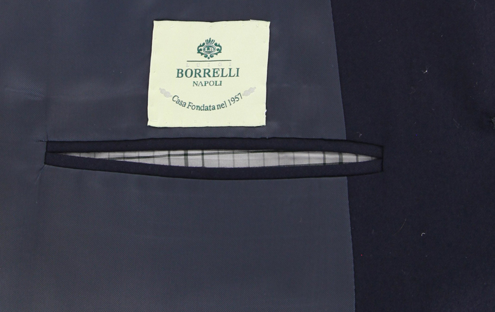 Luigi Borrelli Dark Navy Blue Wool Solid Suit - (LB117174)