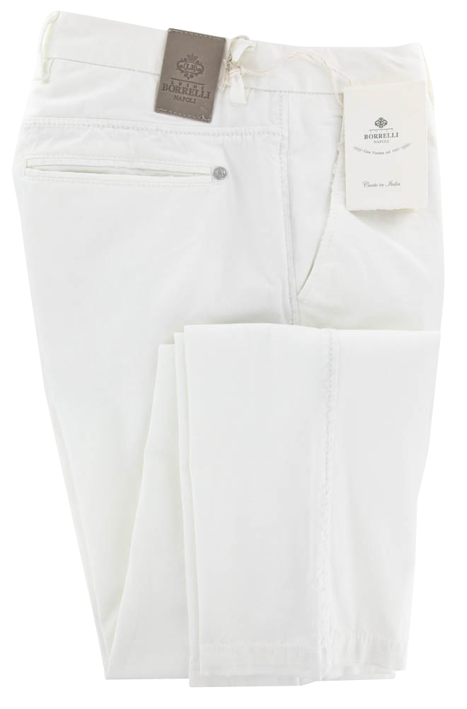 Luigi Borrelli White Pants - Super Slim - 40/56