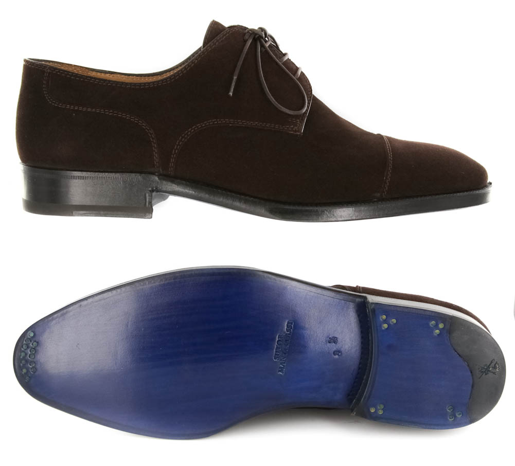 Sutor Mantellassi Dark Brown Suede Shoes - Cap Toe - 6/5  display picture 2