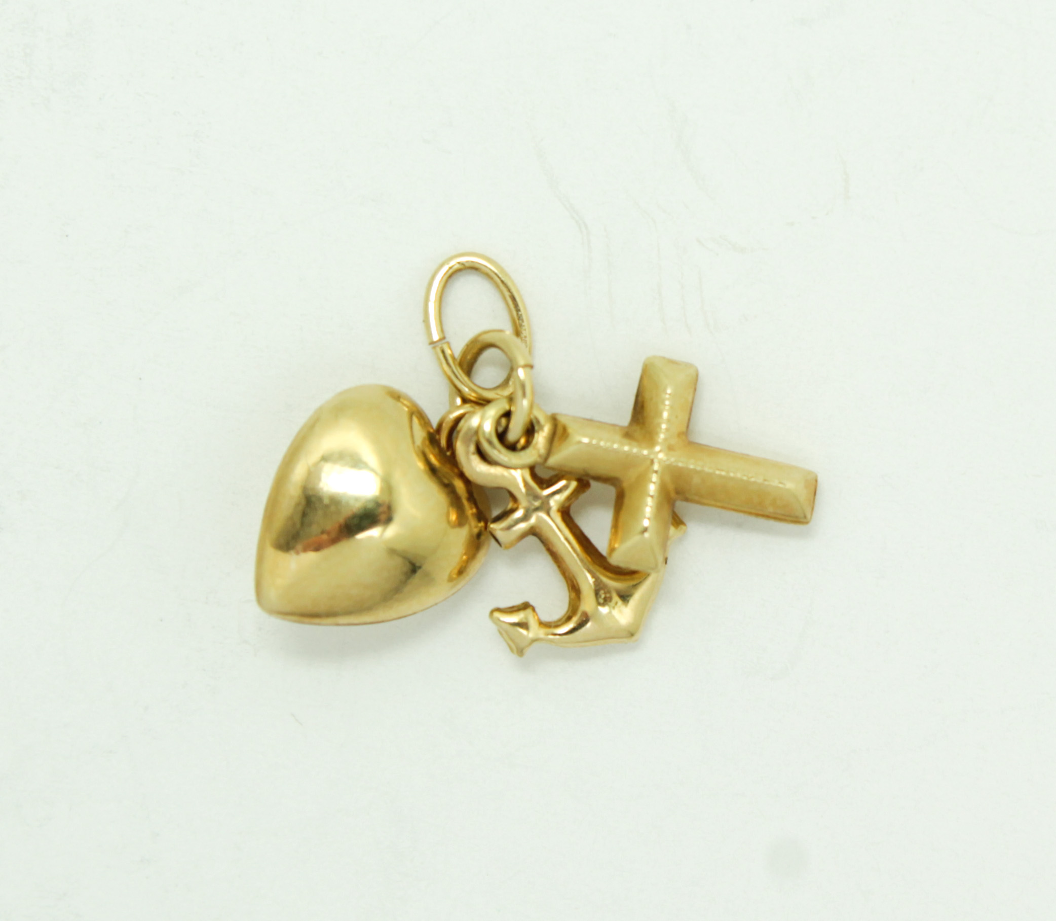 Anchor Heart Cross Faith Hope Love Sailor 14k Gold Charm Bracelet Charm