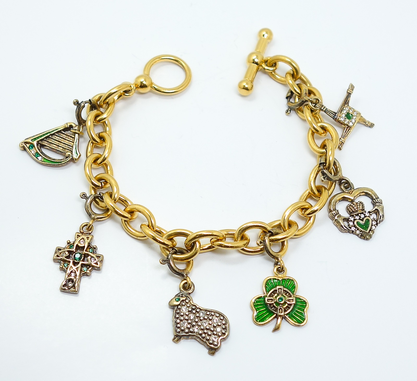 Estate Found Franklin Mint Irish Blessings Sterling Silver Charm Bracelet eBay