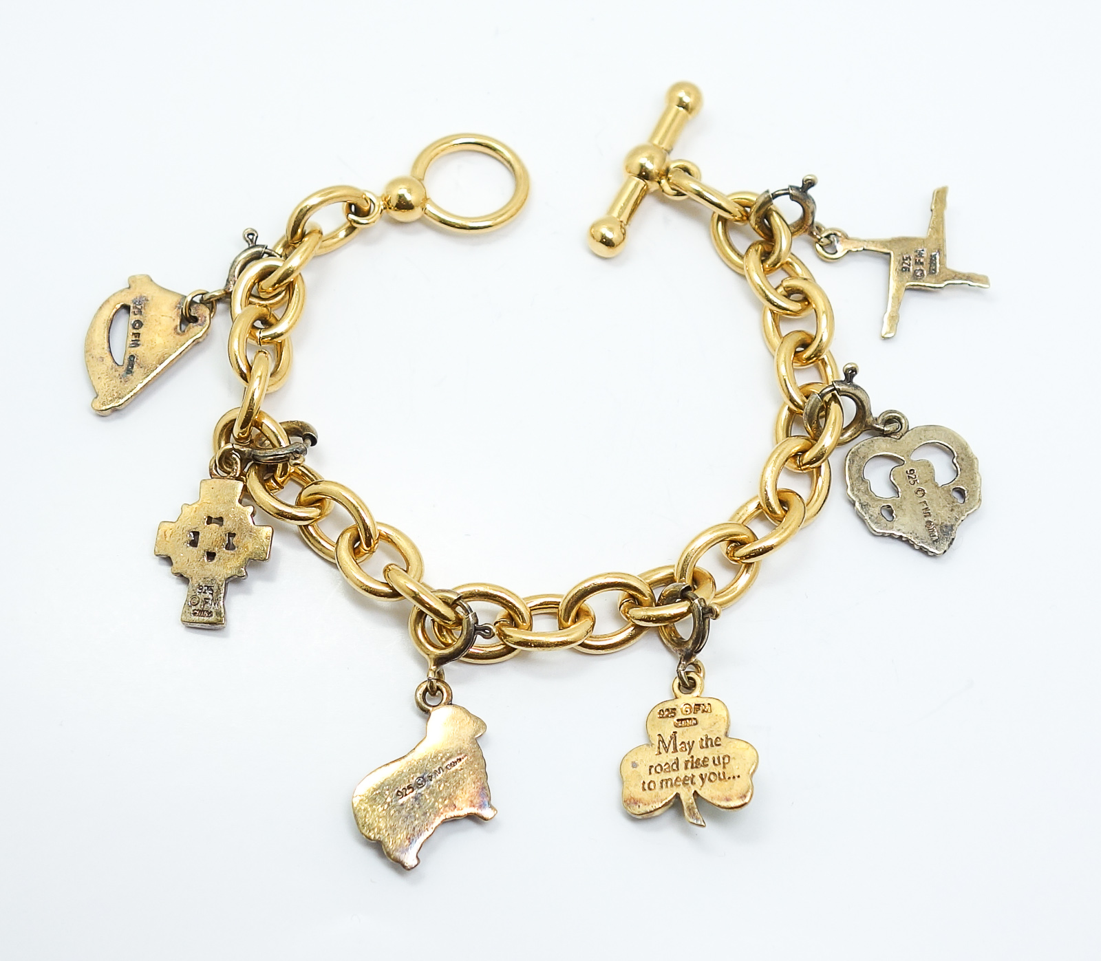Estate Found Franklin Mint Irish Blessings Sterling Silver Charm Bracelet eBay