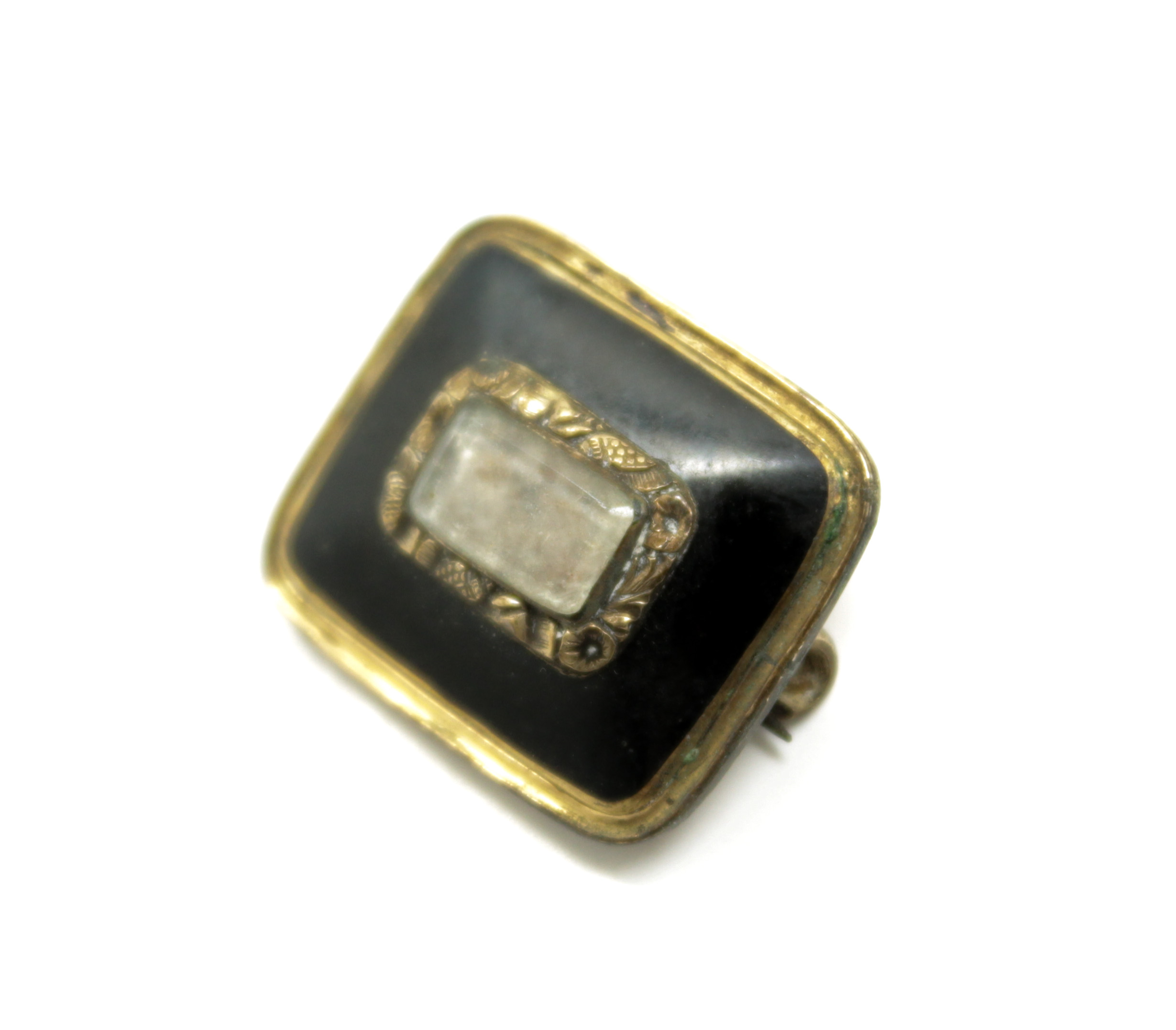 Antique Early 19c Gold GF Enamel Hair Mourning Jewelry Brooch eBay