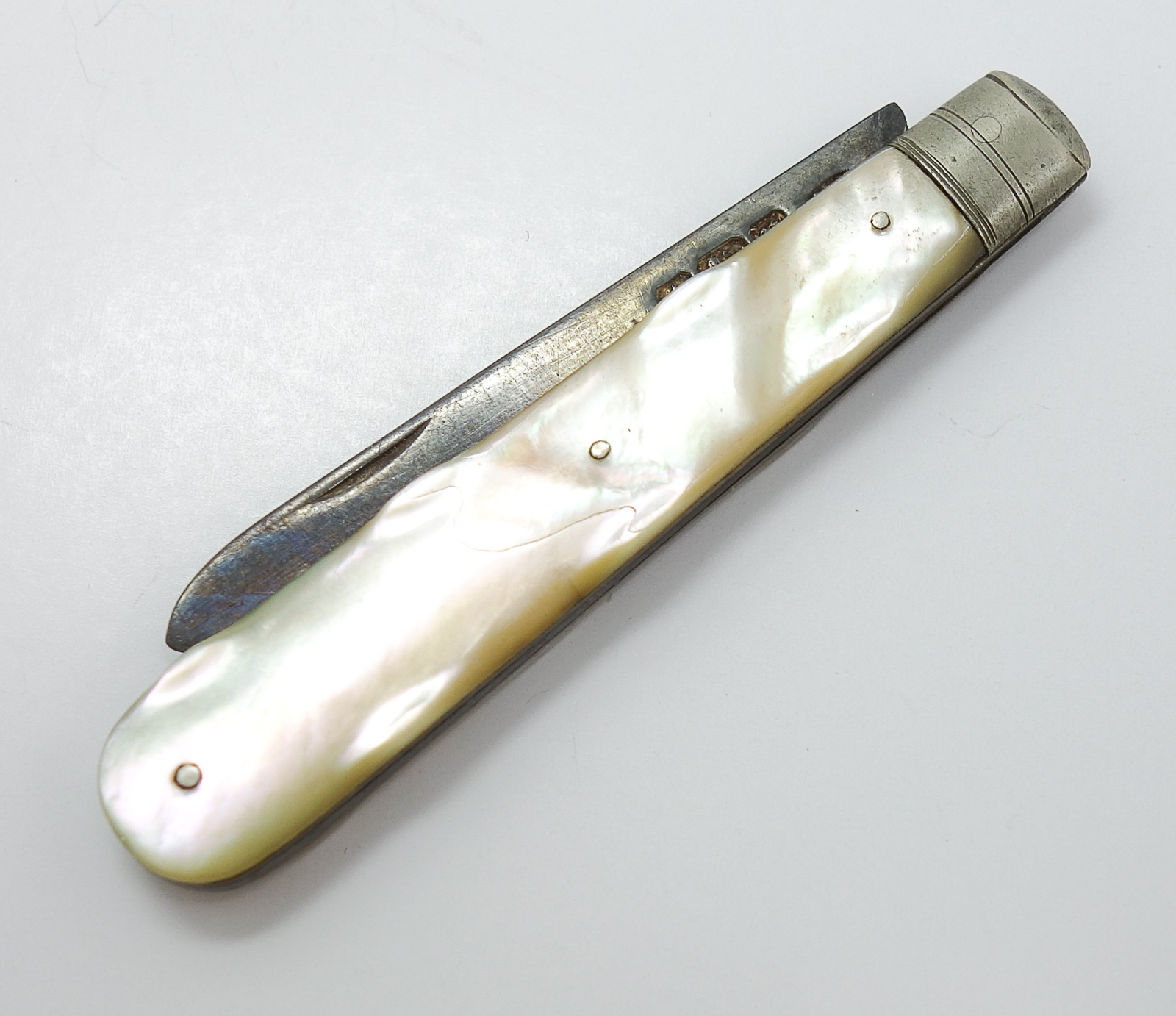 Antique c1905 Sterling Silver Mother of Pearl MOP English Sheffield