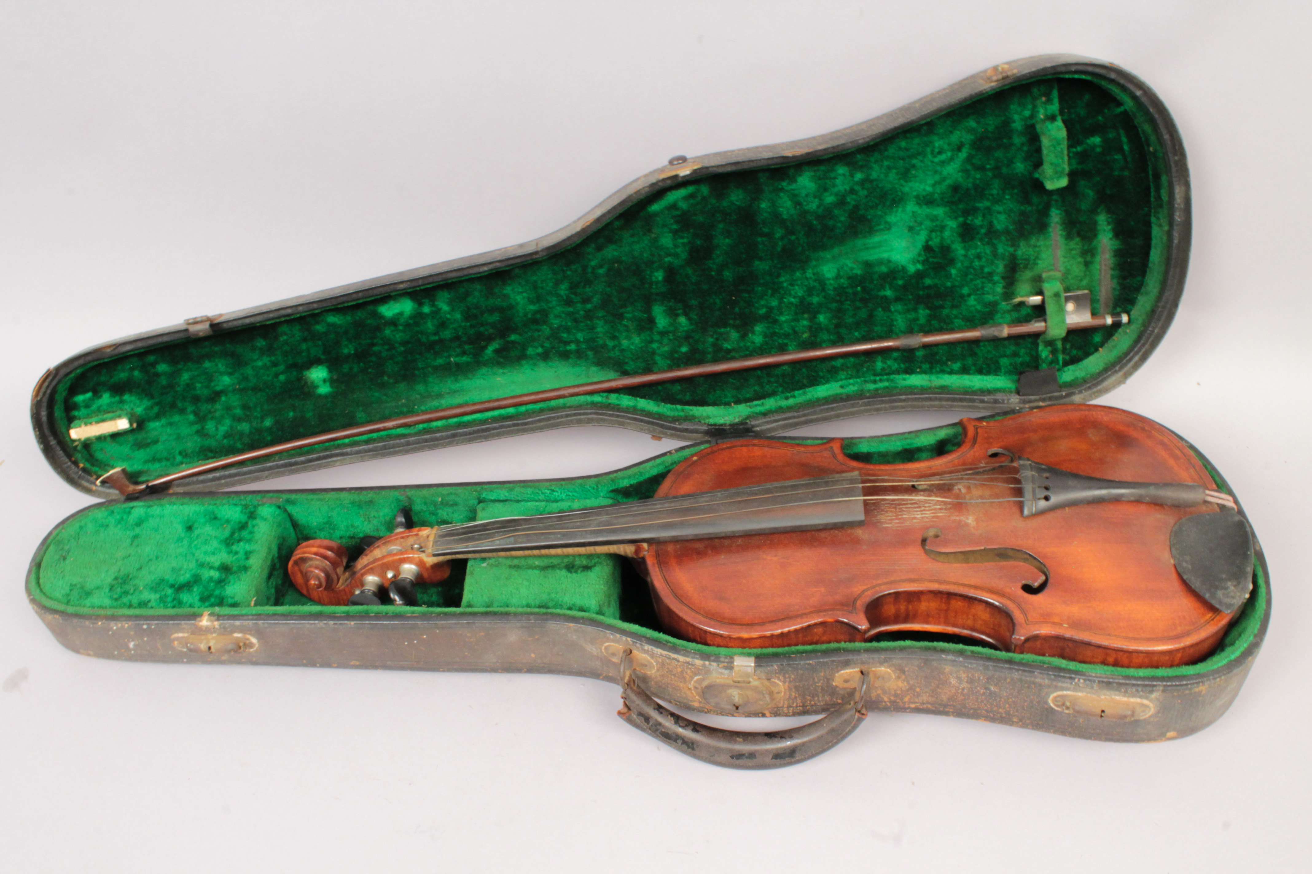 Antique c1903 Violin American Folk Art John Alling W Bow & Case eBay