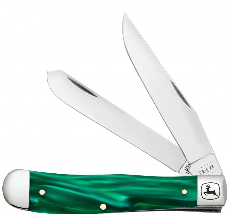 Case Knives Case xx John Deere Green Pearl Kirinite Trapper Stainless