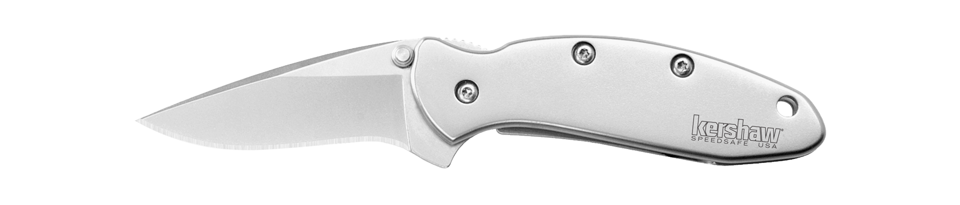 Kershaw Stainless Steel Handle Chive Frame Lock 420HC Carbon Blade Pocket Knife
