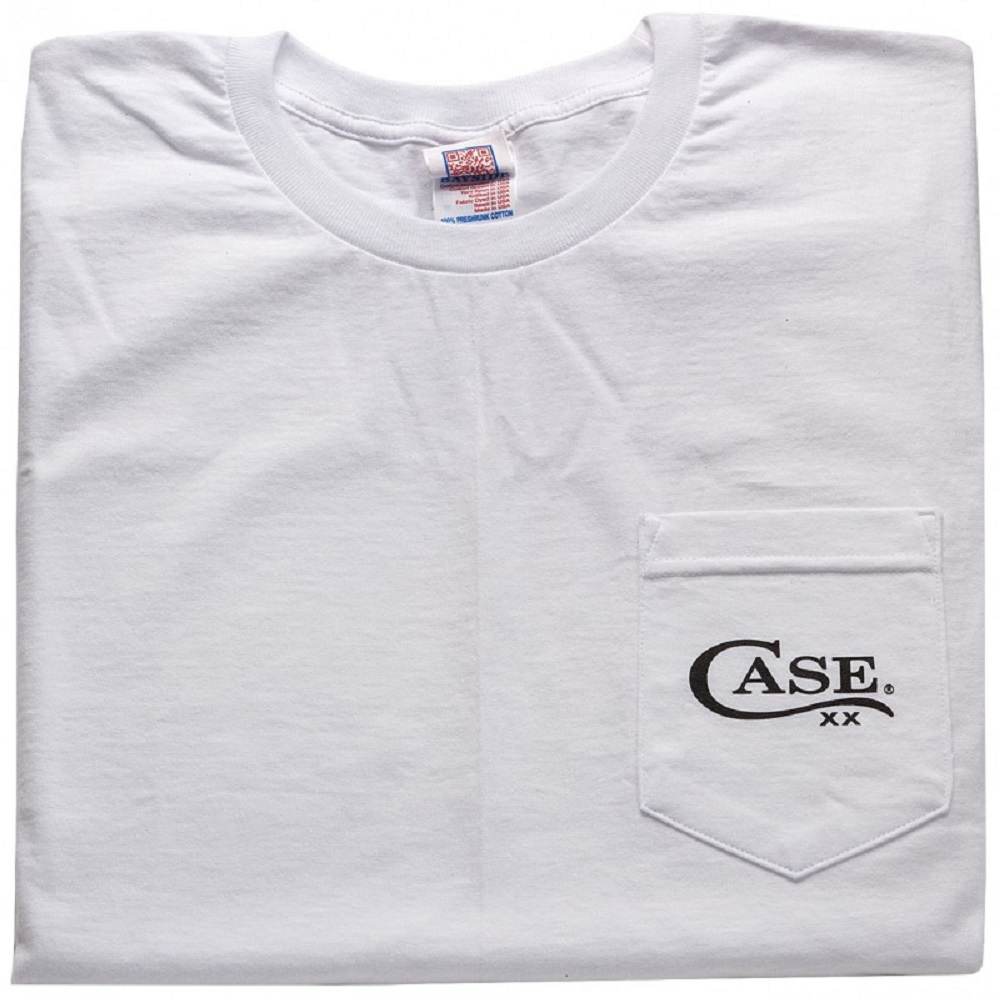 CASE XX Case xx Logo Premium 100% Cotton Medium White Pocket T-shirt