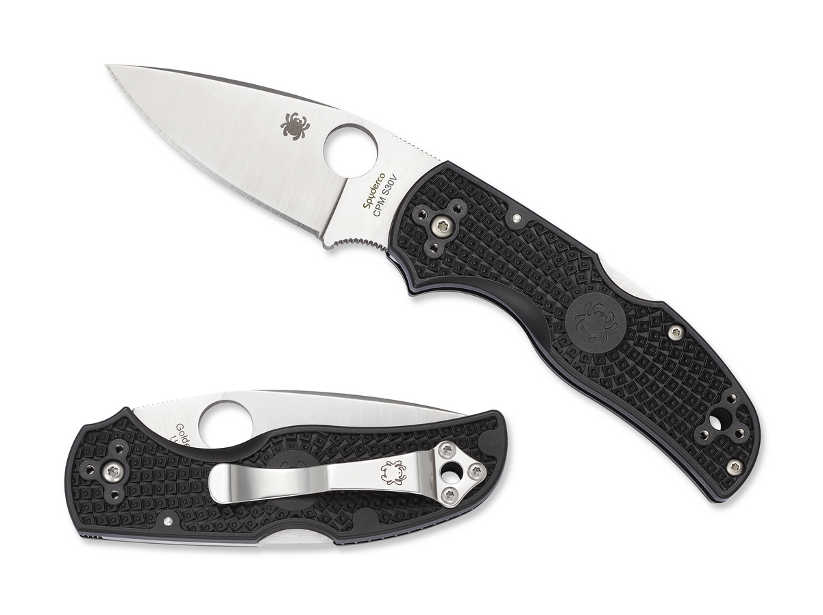 Spyderco Black Fiberglass Reinforced Nylon FRN Native 5 Lockback S30V Stainless Pocket Knife