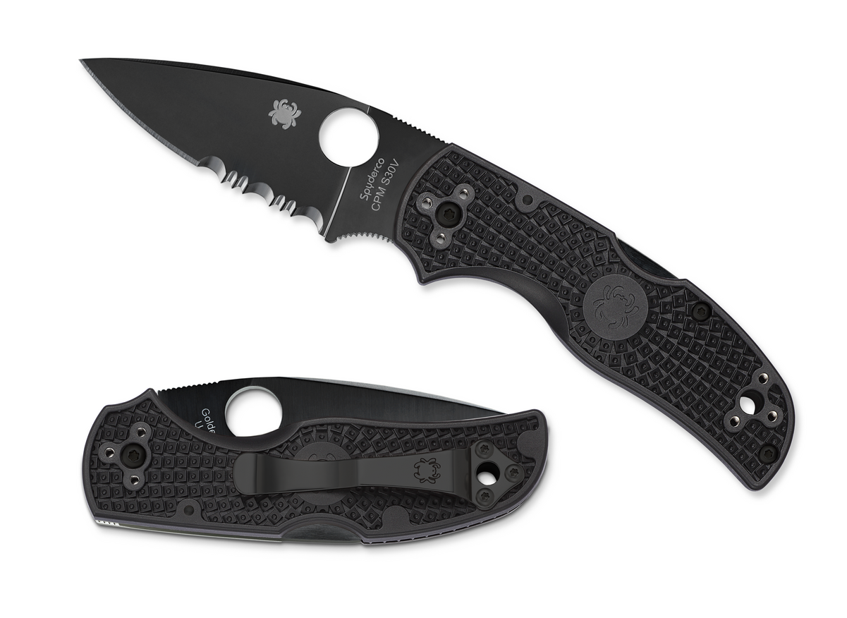 Spyderco Black Fiberglass Reinforced Nylon FRN Native 5 Lockback S30V Stainless Pocket Knife