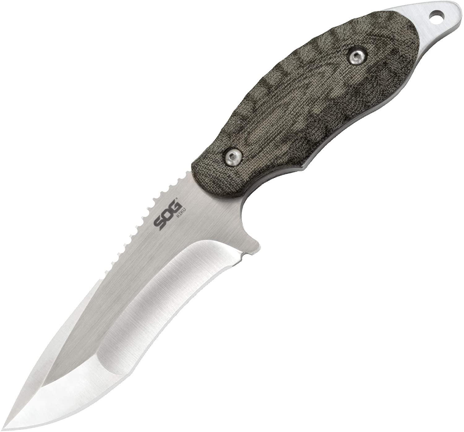 SOG Green Linen Micarta Full Tang Kiku Fixed Blade Knife S35VN Stainless Knives