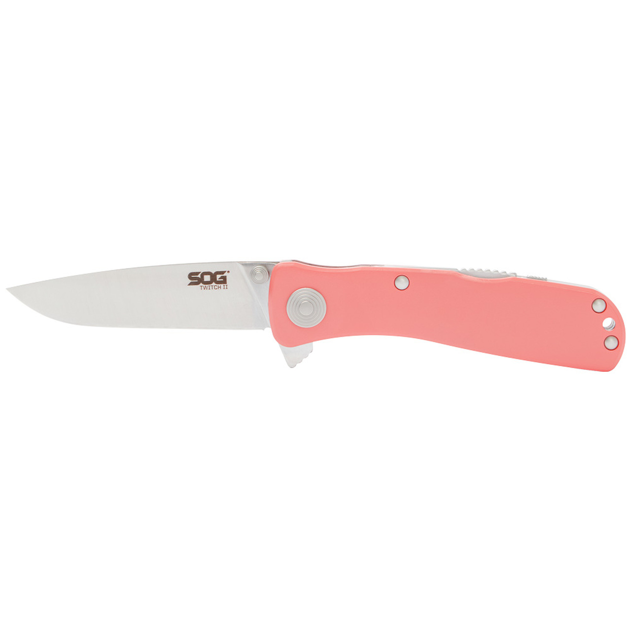 SOG Living Coral Aluminum Twitch 2 Lockback AUS-8 Stainless Pocket Knife