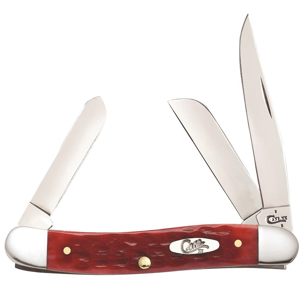 Case XX Jigged Dark Red Bone Medium Stockman Chrome Vanadium Pocket Knife