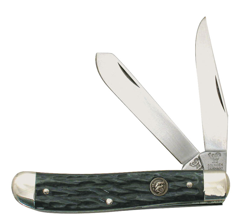 Hen & Rooster Antique Green Pickbone Mini Trapper Stainless Pocket Knife