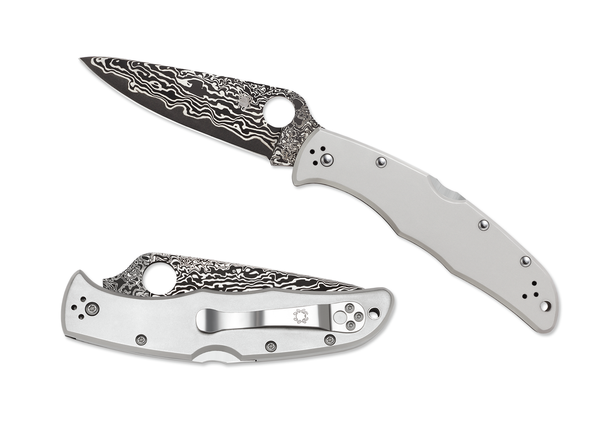 Spyderco Damascus 6AL-4V Titanium Endura Lockback C10TIPD Pocket Knife