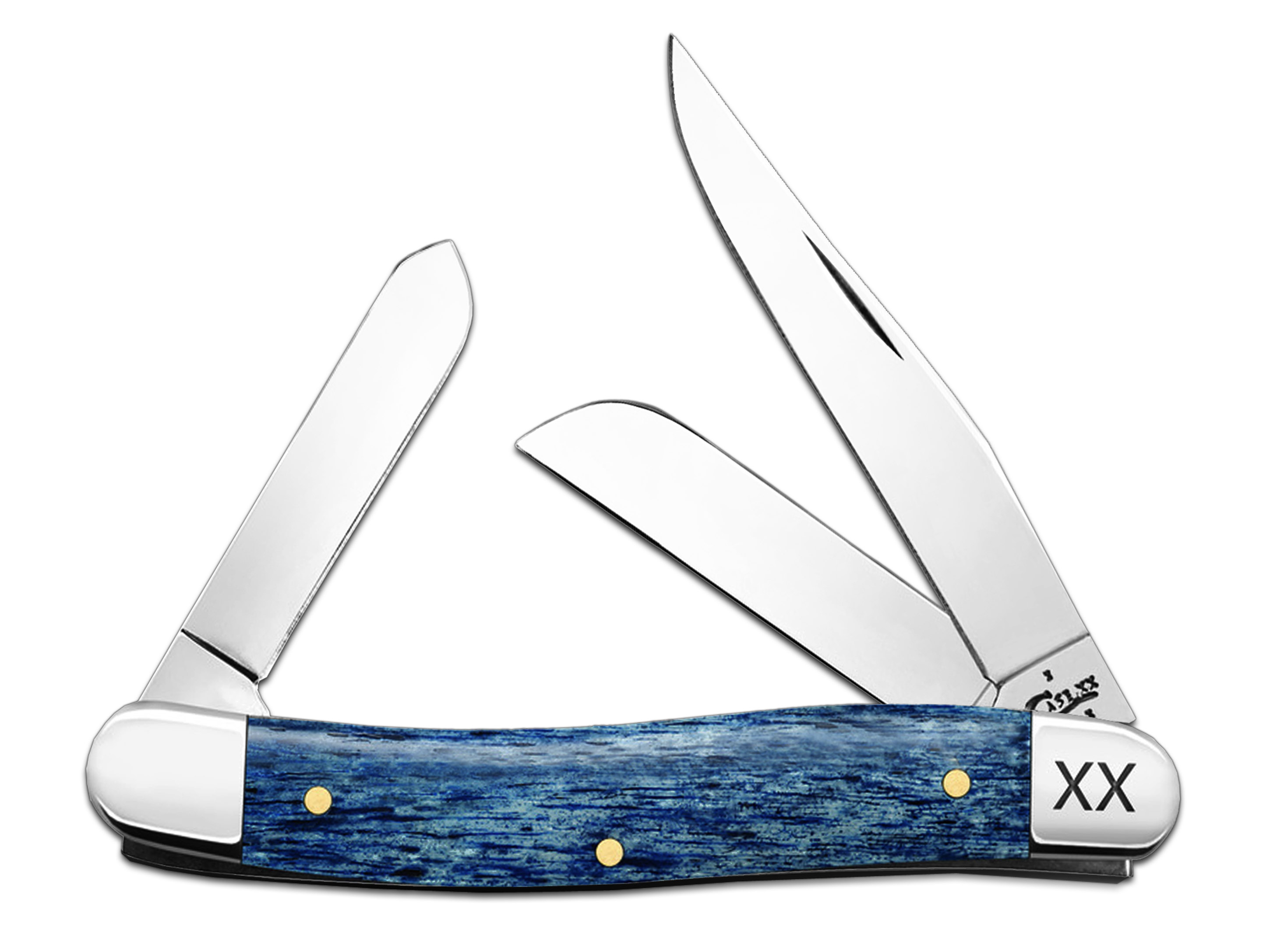 Case xx Medium Stockman Knife Navy Blue Genuine Giraffe Bone Stainless 64106 eBay