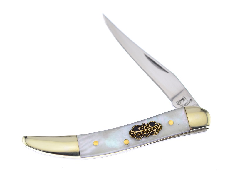 Steel Warrior Smooth Genuine Mother Of Pearl Small Toothpick Stainless Pocket Knife