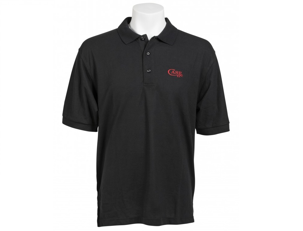 Case xx Embroidered Logo Black & Red Medium Polo Shirt 52531