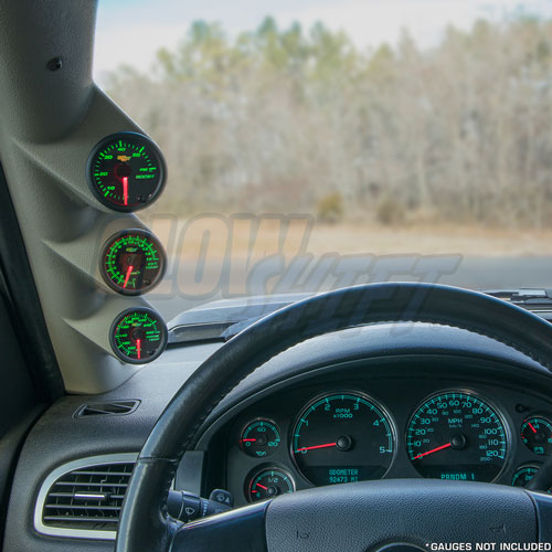 GlowShift Tan Triple Gauge 52mm Pillar Pod for 20072013 Chevy