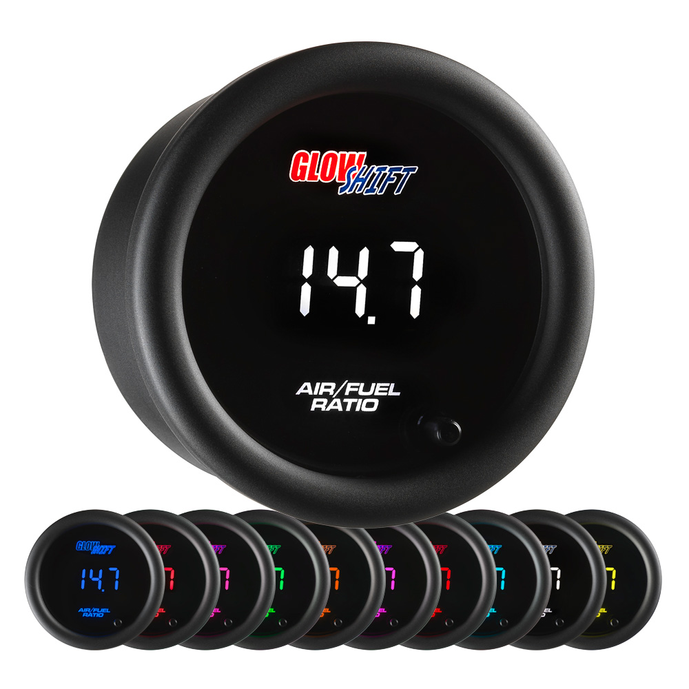 GlowShift 52mm 10 Color Digital Narrowband Air/Fuel Ratio AFR Gauge