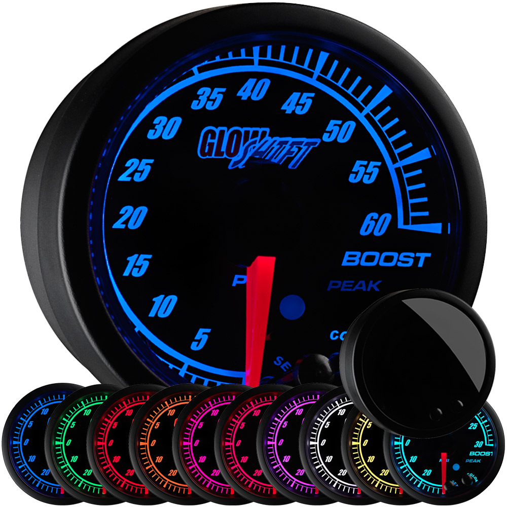 GlowShift Elite 10 Color Electronic 60psi Boost Gauge for Powerstroke