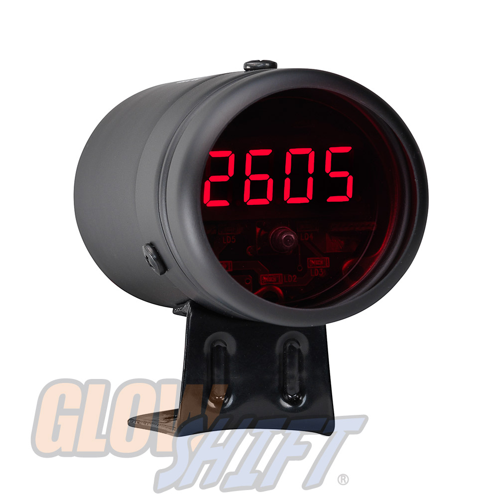 BLACK DIGITAL RACING LCD TACHOMETER TACH & RED LED SHIFT LIGHT eBay