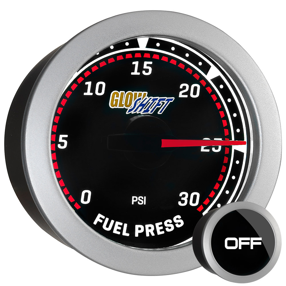 52mm GlowShift Tinted Diesel 30psi Fuel Pressure Gauge for Dodge
