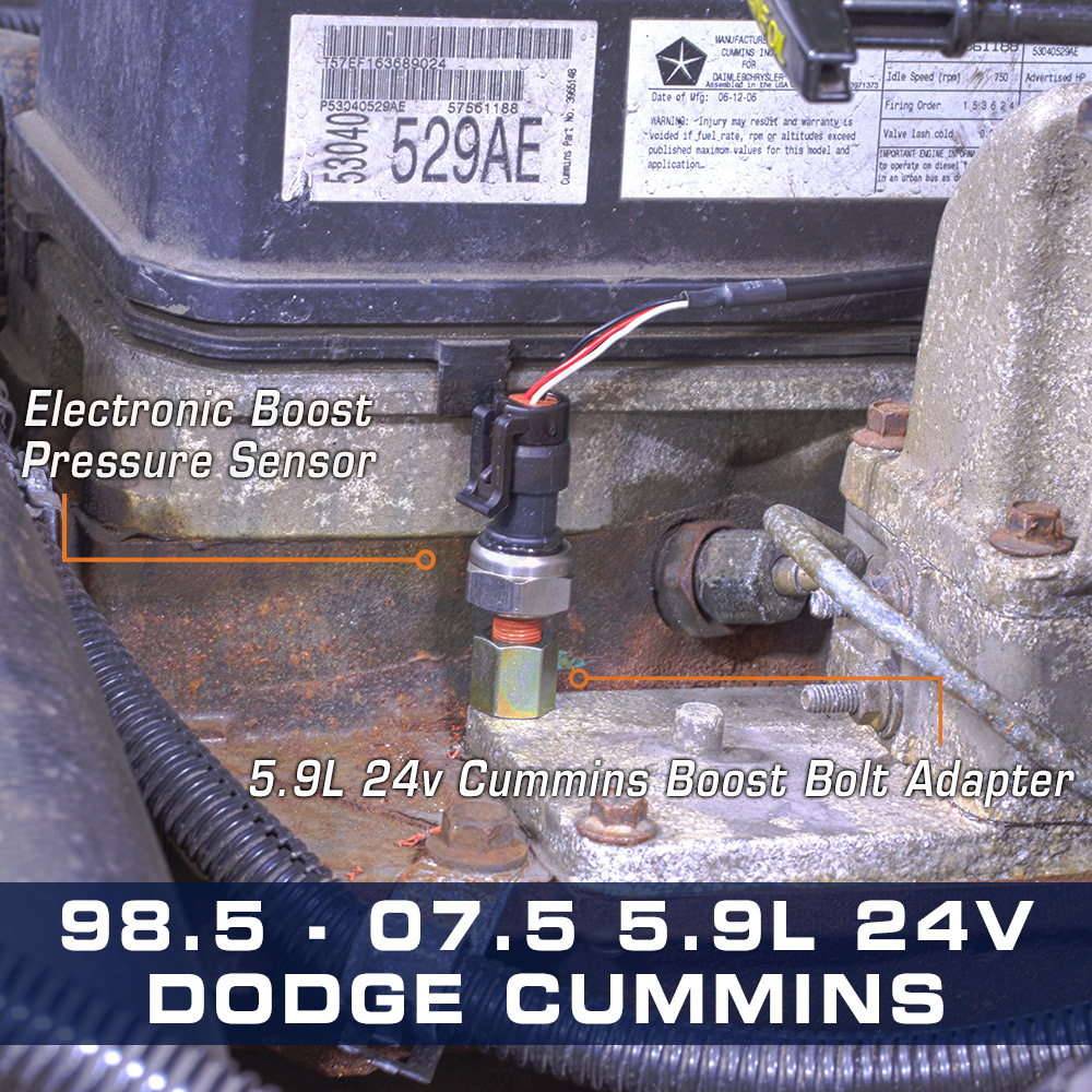 GlowShift Dodge Ram Cummins 5.9L 24v Turbo Boost Bolt Adapter for Boost