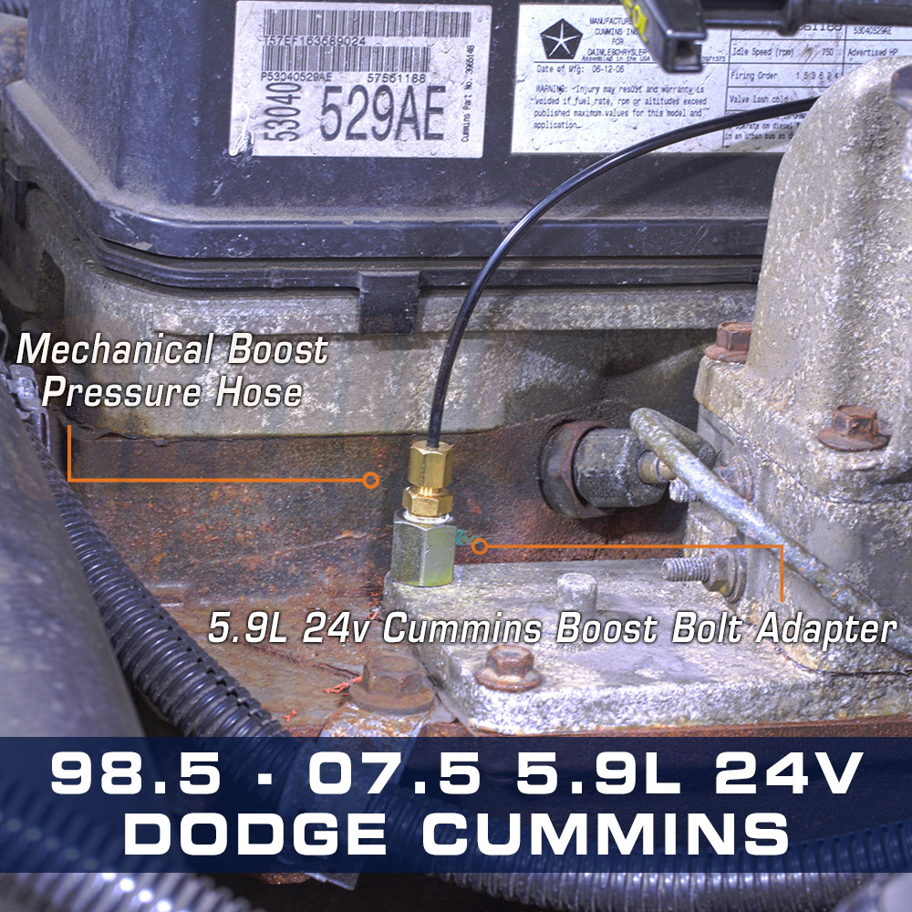 GlowShift Dodge Ram Cummins 5.9L 24v Turbo Boost Bolt Adapter for Boost