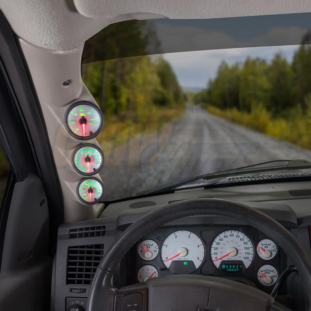 FACTORY COLOR 0309 DODGE RAM TRIPLE PILLAR POD for CUMMINS w WHITE