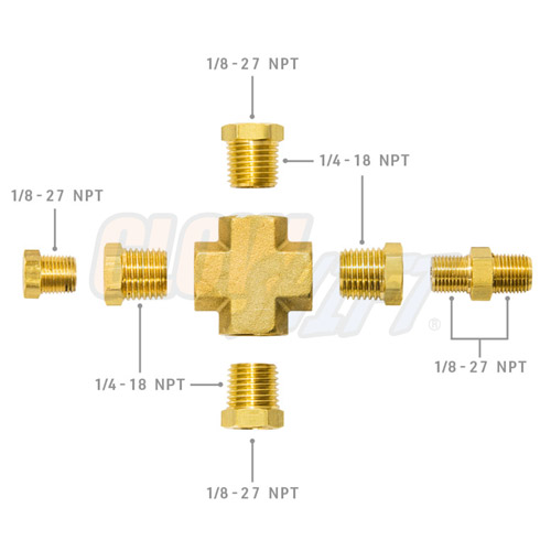 GlowShift 1/827 NPT Pressure Temperature Gauge Sensor Sender TFitting