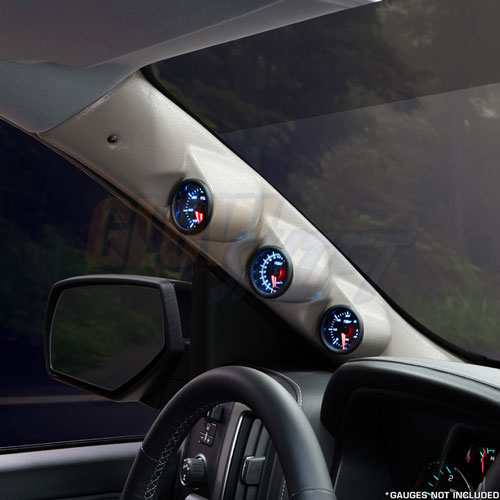 2-1//16 GlowShift Black Triple Pillar Gauge Pod for 2000-2006 Chevrolet Chevy Silverado 1500 2500HD 3500HD Duramax Gauges to Trucks A-Pillar 3 Mounts 52mm ABS Plastic