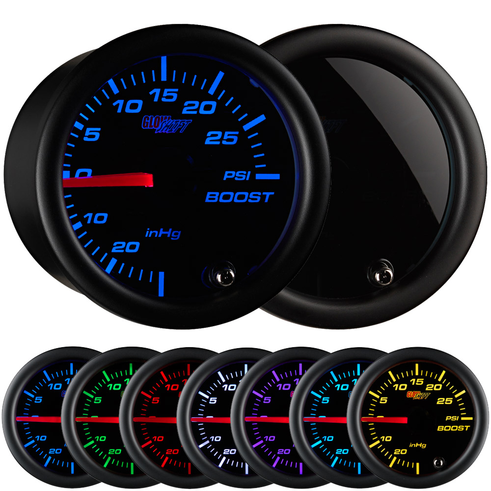 GLOWSHIFT 52mm TINTED 7 COLOR LED SUPERCHARGER BOOST GAUGE METER KIT eBay