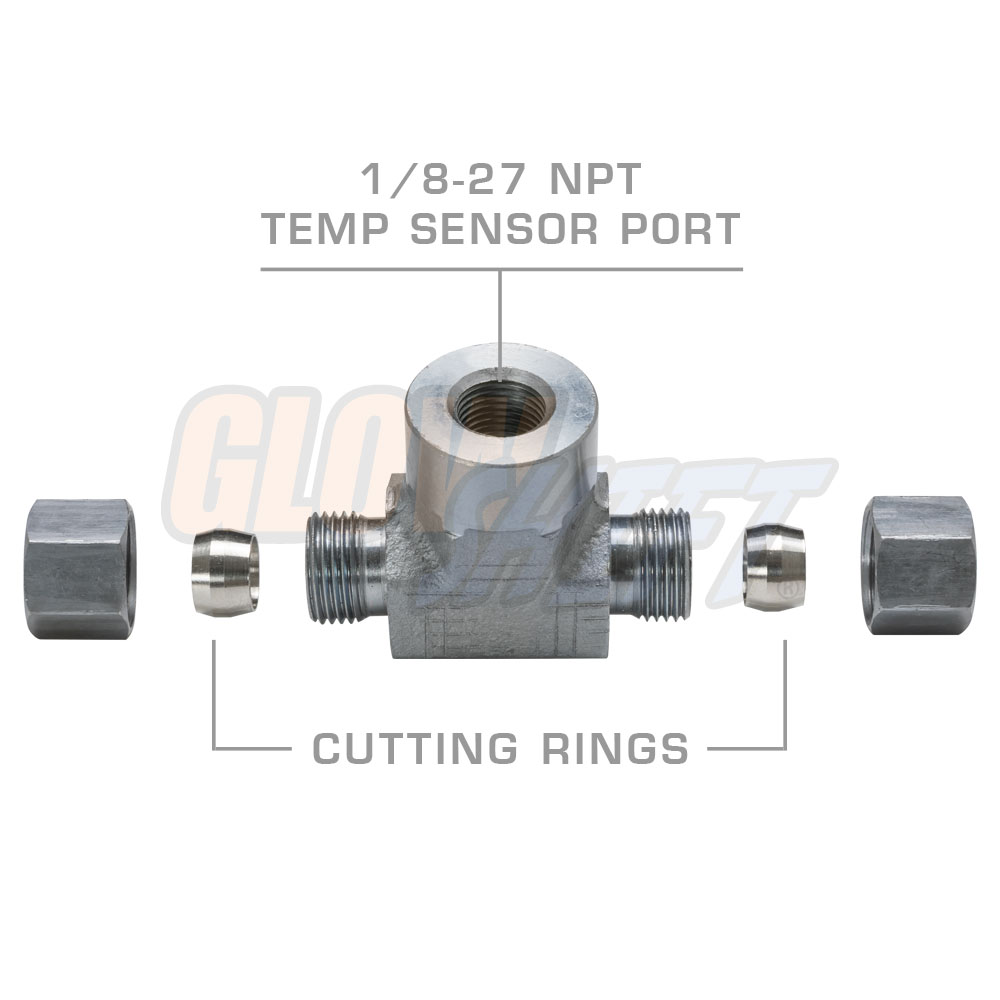 GlowShift 5/16" Transmission Cooler Feed Line TFitting Adapter for