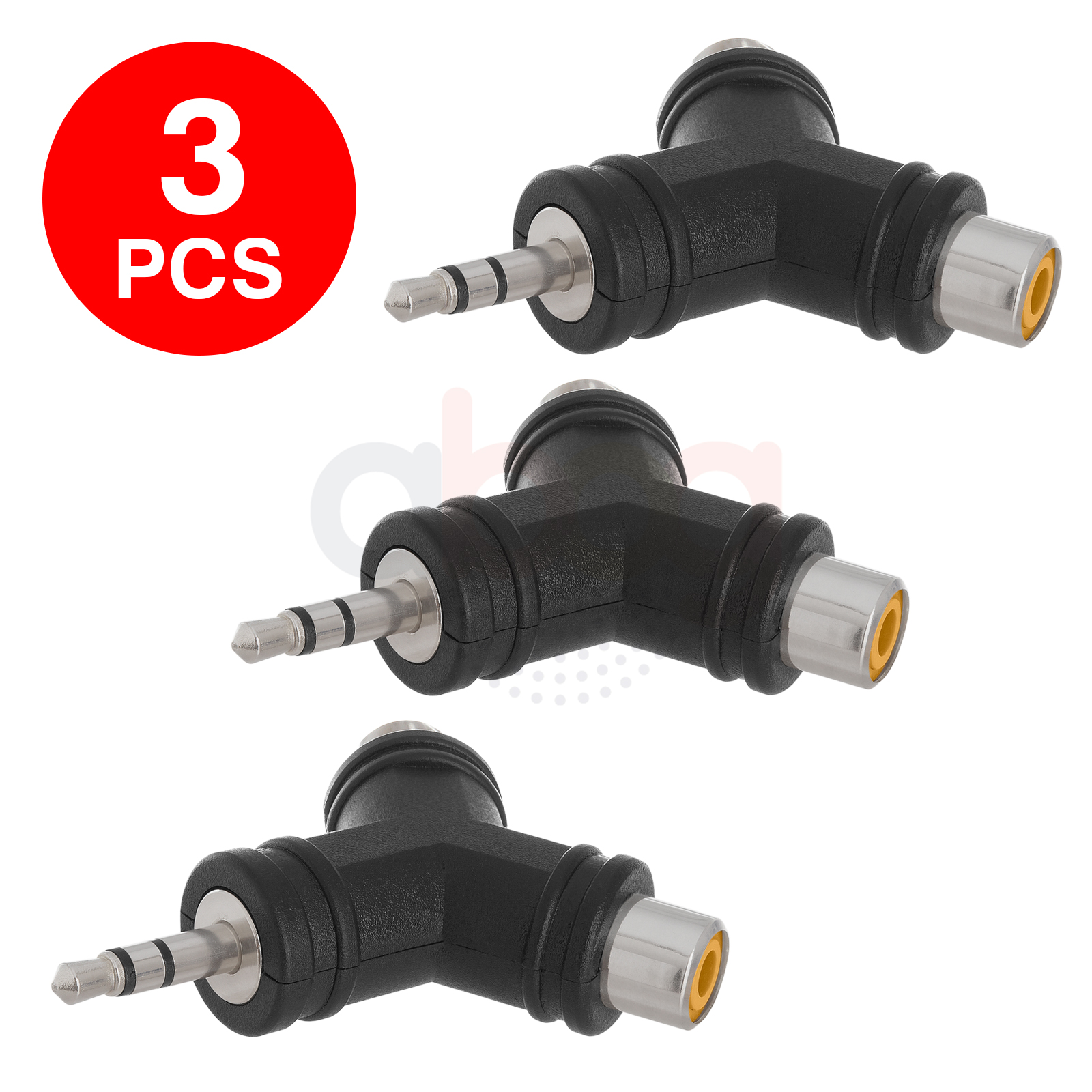 2 Pack Lot 3.5mm Mono Y Splitter Audio Adapter Female Jacks 1//8/" Male to 2
