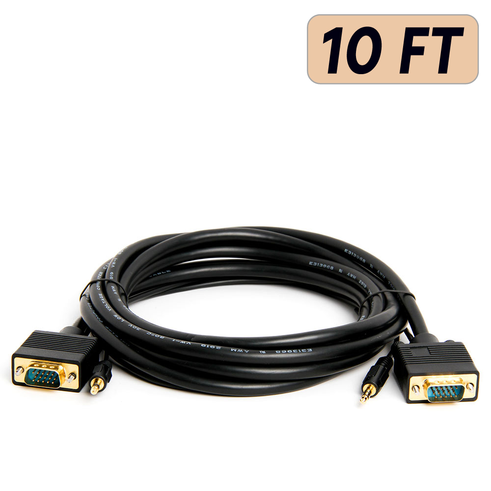 Cable de monitor VGA de 3,5 mm de audio SVGA cable de monitor HD15 PC computadora cable de VGA a VGA - Imagen 8 de 13
