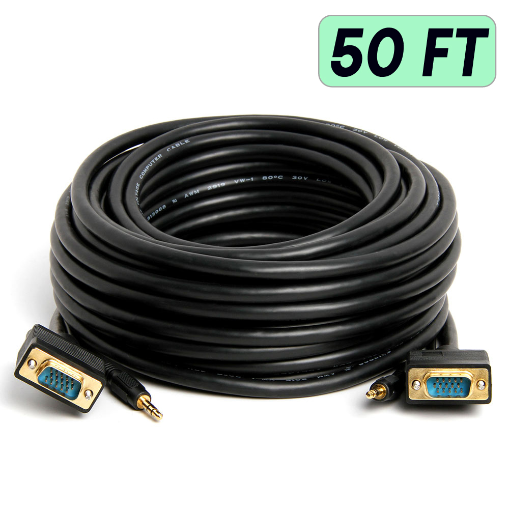 Cable de monitor VGA de 3,5 mm de audio SVGA cable de monitor HD15 PC computadora cable de VGA a VGA - Imagen 12 de 13