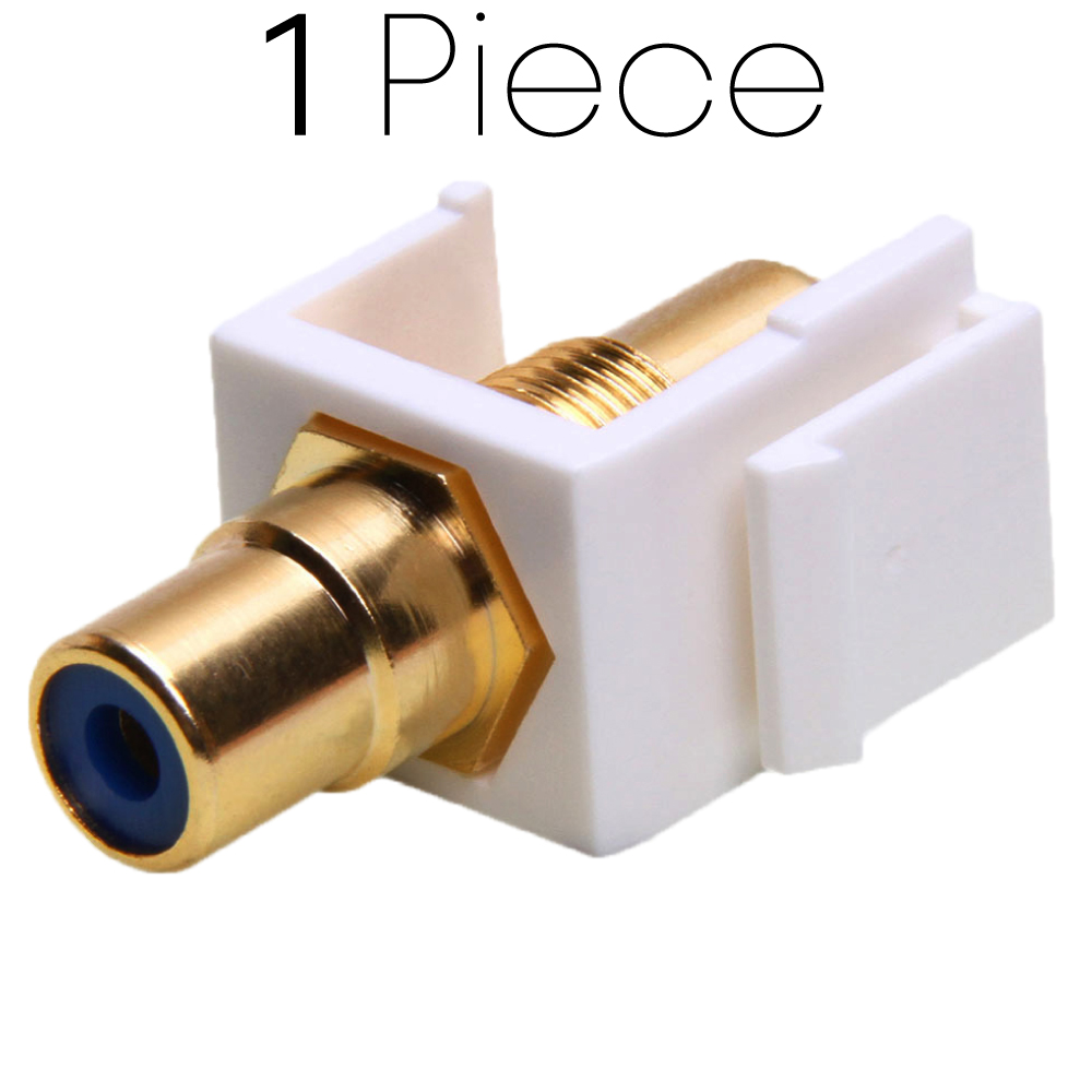 Acoplador RCA Keystone Jack RCA modular blanco para placas de pared superficies cajas paneles - Imagen 8 de 11