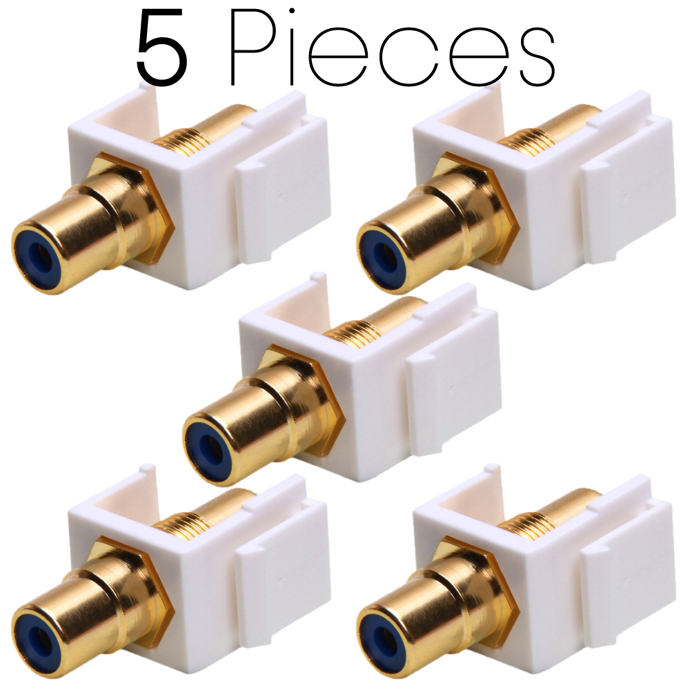 Acoplador RCA Keystone Jack RCA modular blanco para placas de pared superficies cajas paneles - Imagen 10 de 11